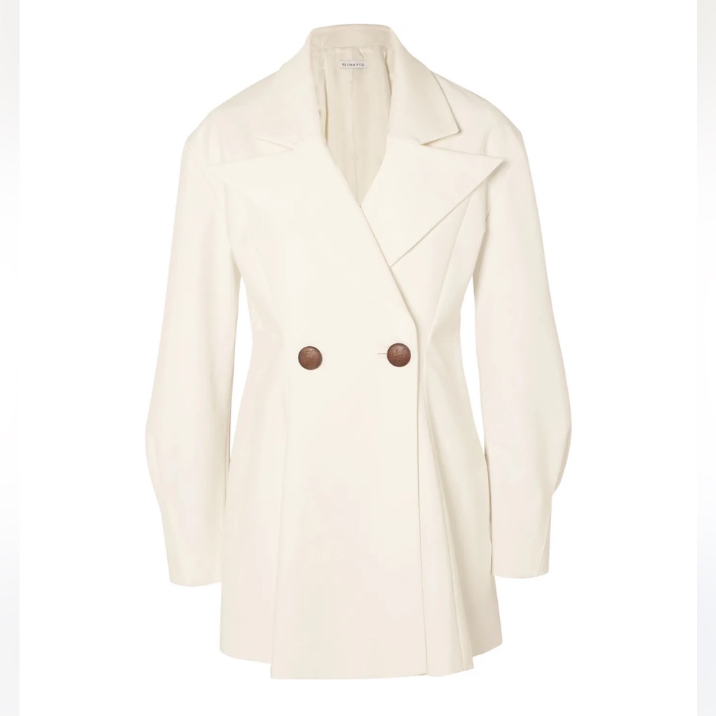 Rejina Pyo White Cotton Blazer Mini Dress Size 2 Quiet Luxury Tailored